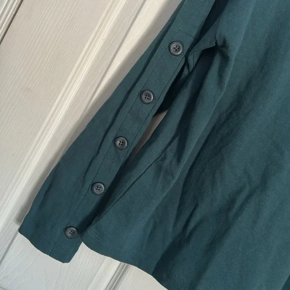 NWOT Madewell green lane Button-Sleeve Turtleneck Top size XS - Picture 4 of 8